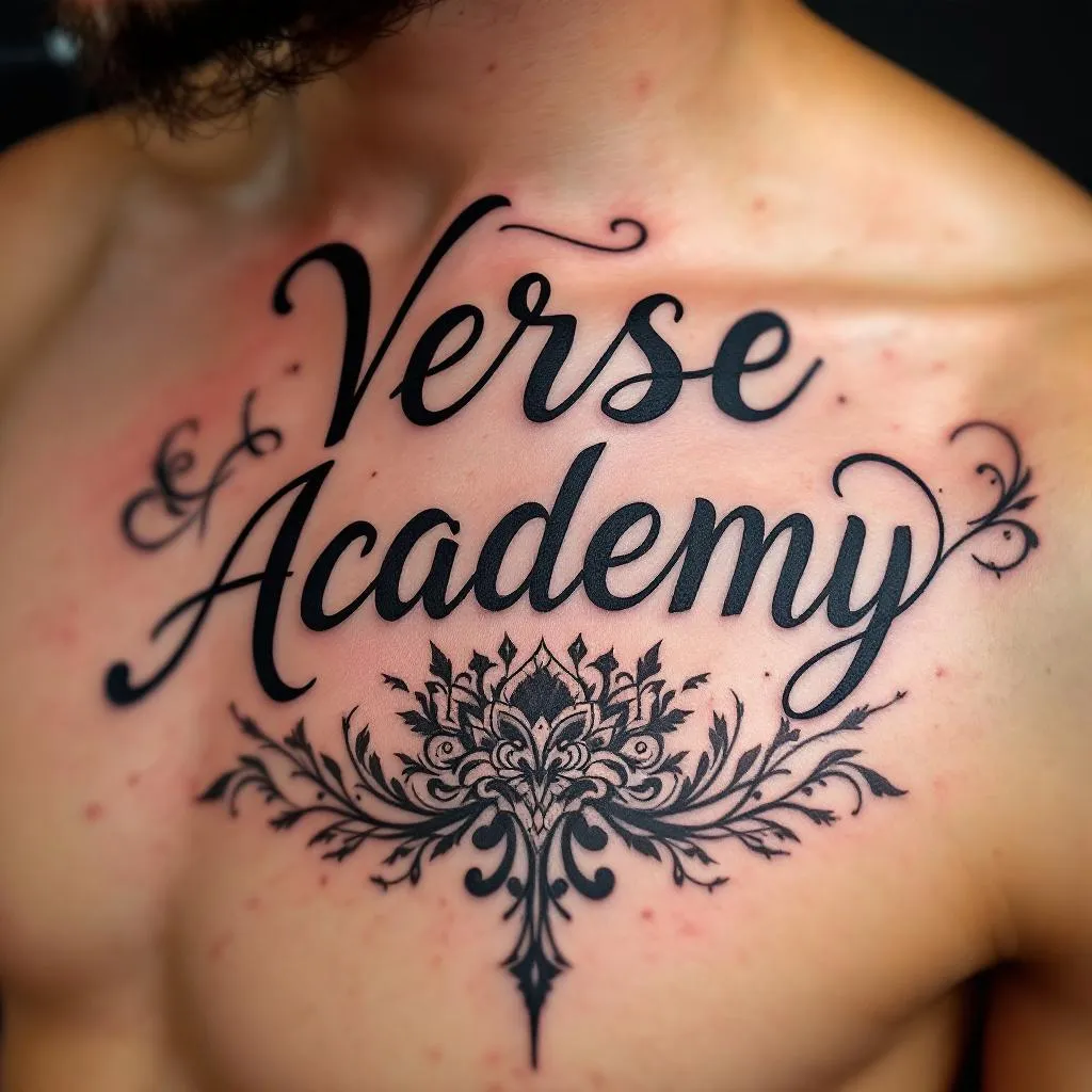 Tattoo this name in text: Verse Tattoo Academy 