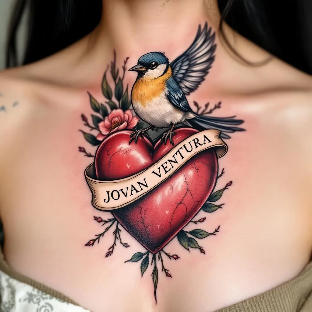 Heart and bird with banner saying Jovani Ventura 