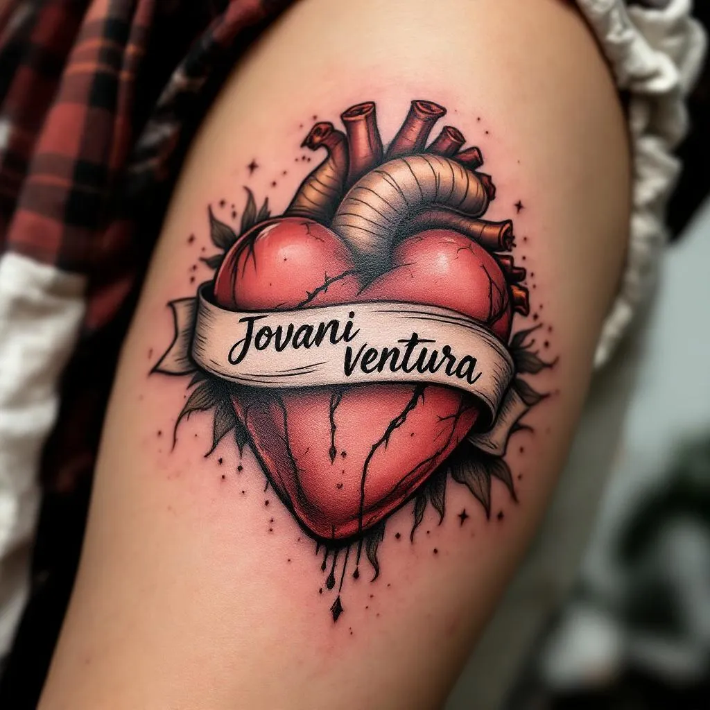Heart with banner saying Jovani Ventura 