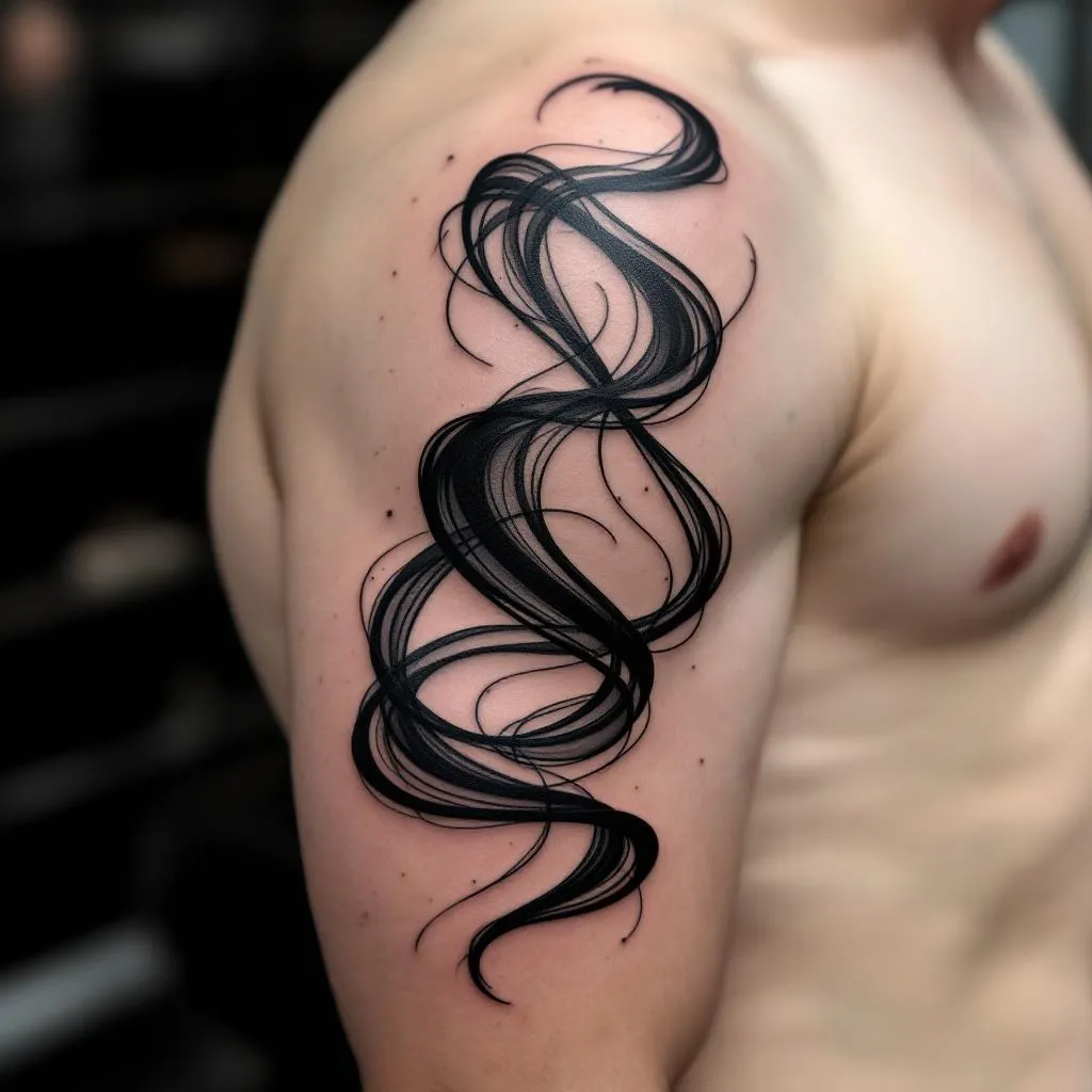 just flowing lines up one arm 
