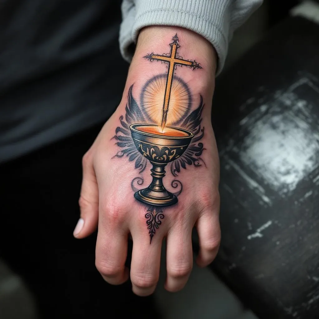 quiero esto en la mano que la cubra completa, la eucaristía católica con sombra y que me llegue la sombra hasta los nudillos y que no salga nada más solo la eucaristía y de forma redonda como la foto que envié QUE NO SALGA JESÚS NI OTRO RELIGIOSO SOLO LA EUCARISTÍA  