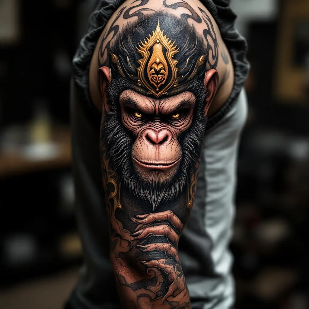 Monkey king tattoo full sleave tattoo 