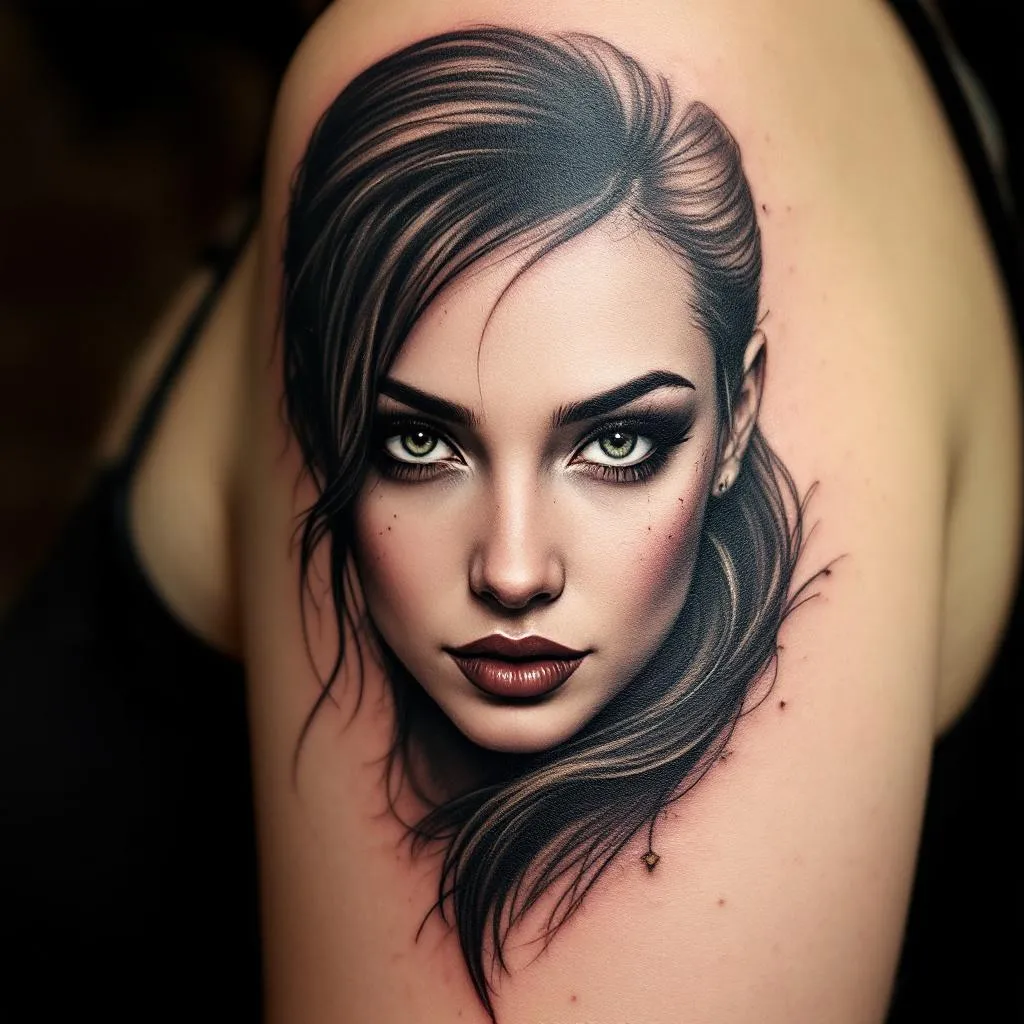 Quiero que todos esos tatuajes se unan en el brazo, el que son 2 caras que este en la parte de dentro del brazo debajo del codo y encima de la muñeca. El resto como están en las fotos 