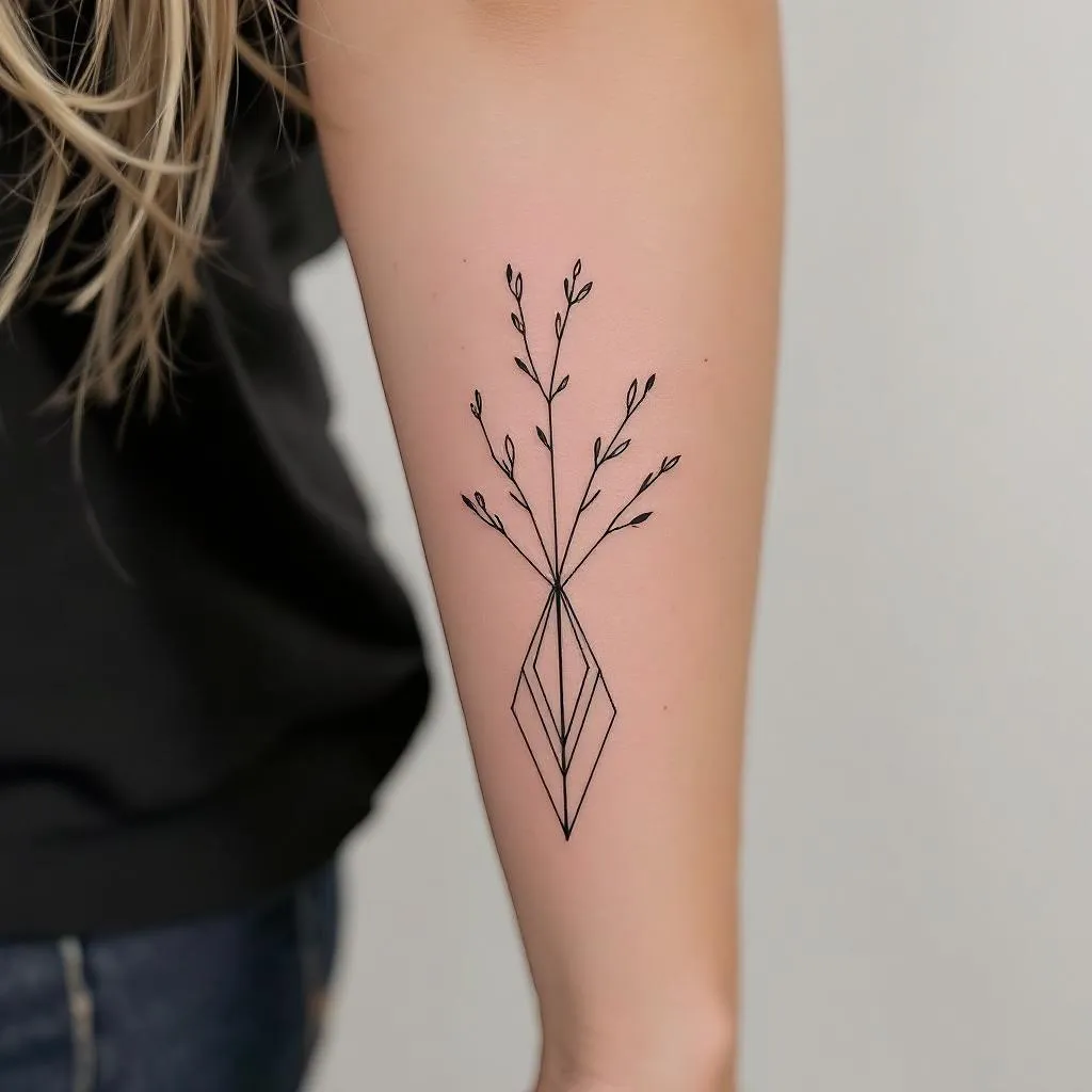 Generate a minimalist tattoo design inspired by the uploaded image, combine them This tattoo is envisioned for a female 
