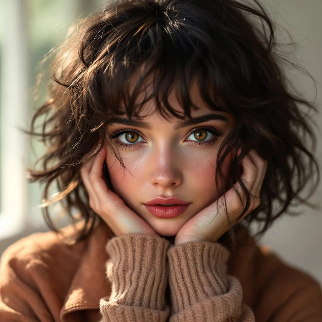 слабый реализм, женщина, размер - от головы по грудь, взгляд немного отведен в сторону, 
лицо безэмоциональное, ткань на плачех приспущена и обнажает их и прикрывает грудь, но само солнечное сплетение видно, хорошо читаются ключицы, руки не скрещенные а согнутые в логтях и пальцы одной руки перекрывают пальцы другой, волосы сдази присобраны - спереди распущены и немного свисают
тату предназначено на плечевую часть руки и будет в будущем в составе рукава