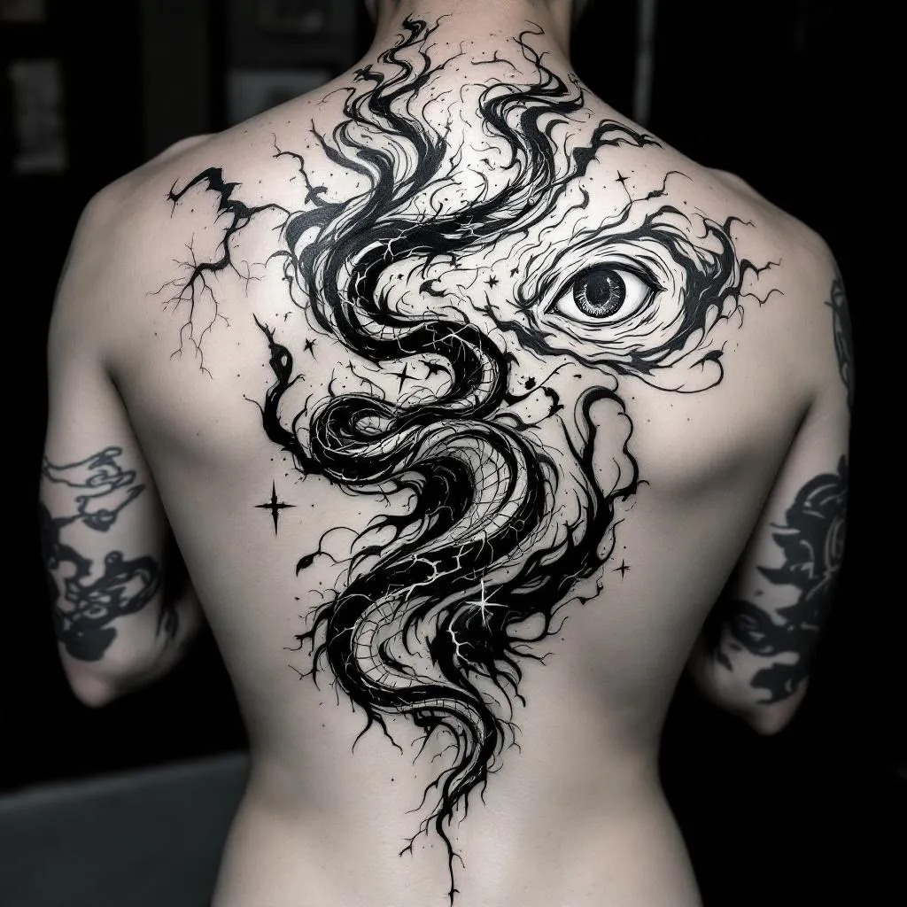 Female Model, Full Back, Back Piece Tattoo