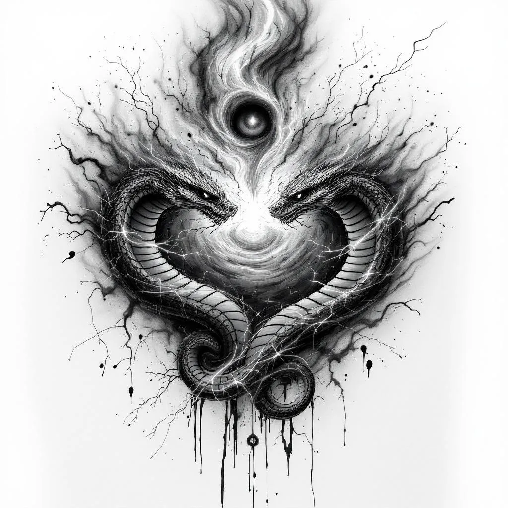 Back Piece, Back, Two Cobras Tattoo