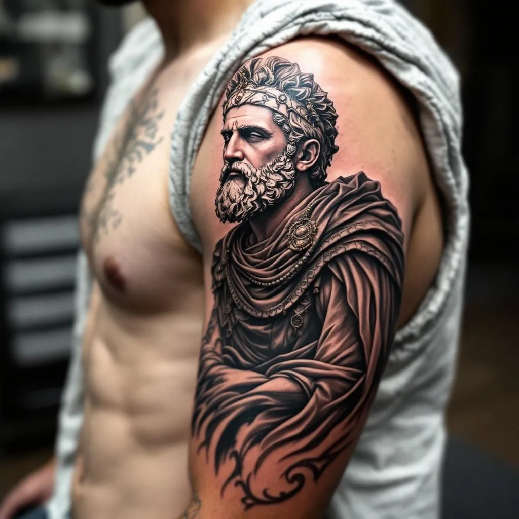todo tipo de tatuajes religioso, monumentos, dioses griegos, emperadores romanos 
