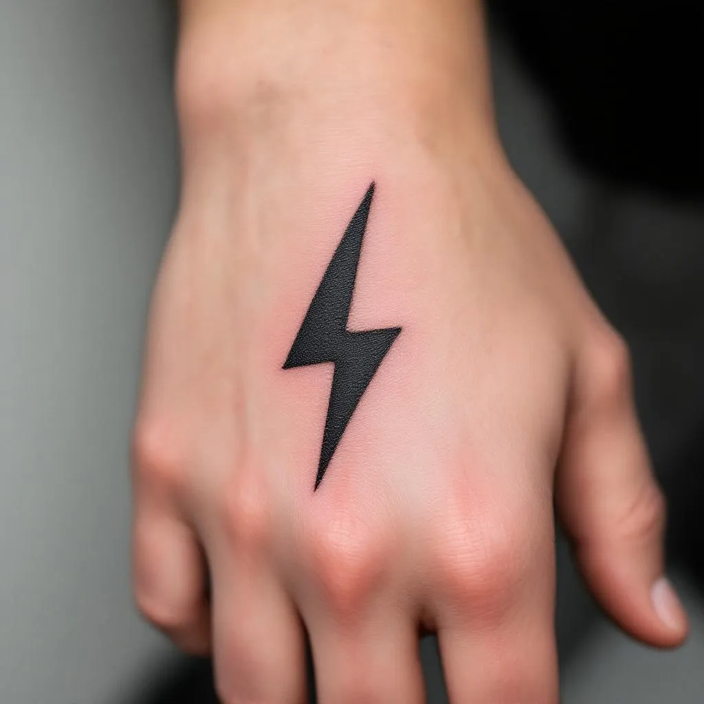 I want there to be a small lightning bolt on the hand that I sent a photo of