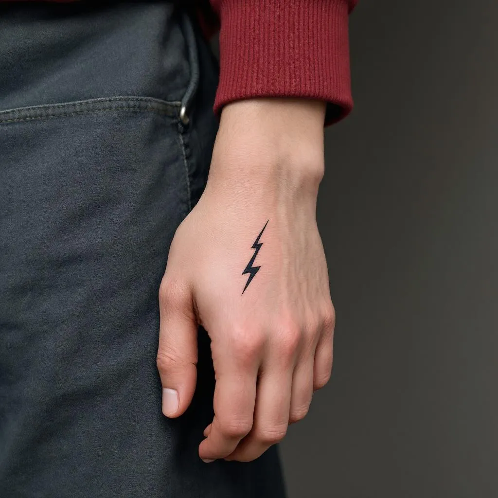 I want there to be a small lightning bolt on the hand that I sent a photo of