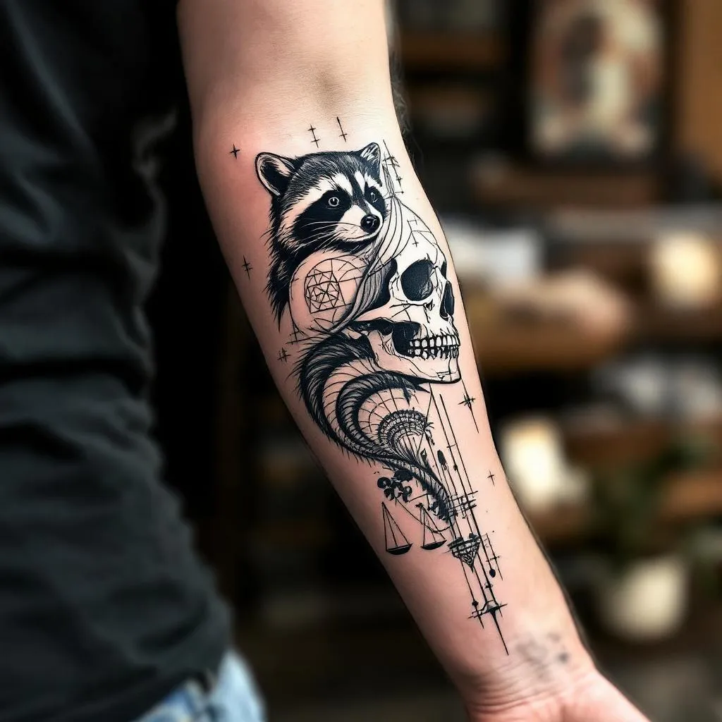 Unknown Gender Model, Fine Line, Tattoo Sleeve Tattoo