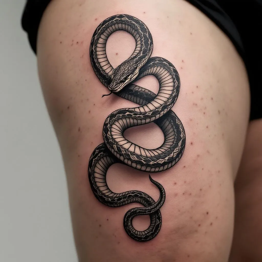 Male Model, Snake, Two Libertarian Snakes Tattoo