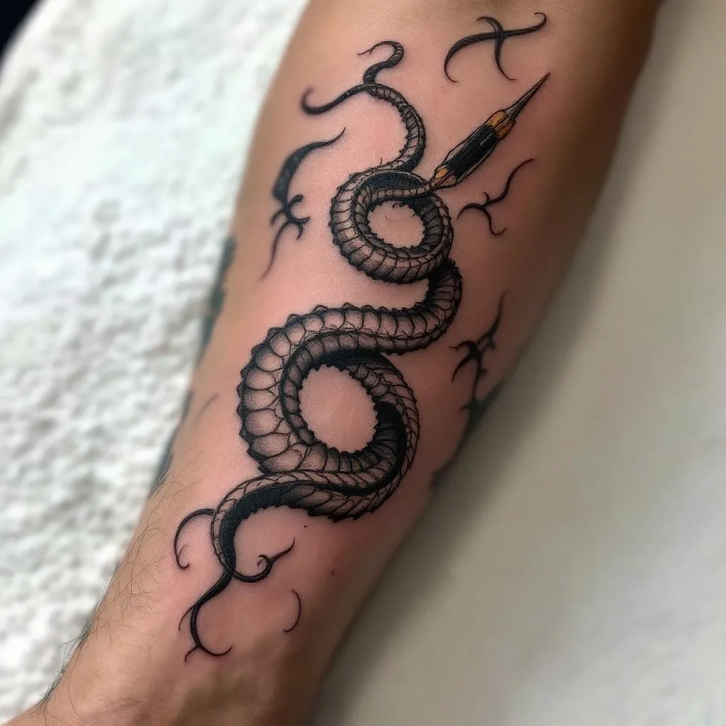 Unknown Gender, Snake, Rattlesnake Tattoo