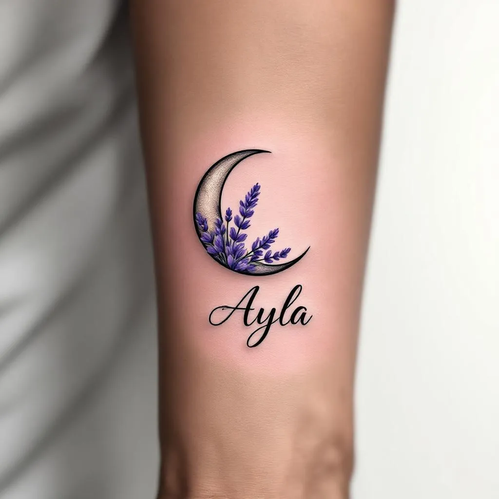 Minimalist, Fine Line, Crescent Moon Tattoo