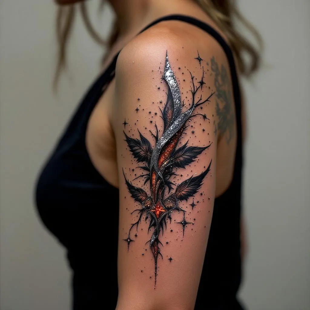 Glittered tattoo design 