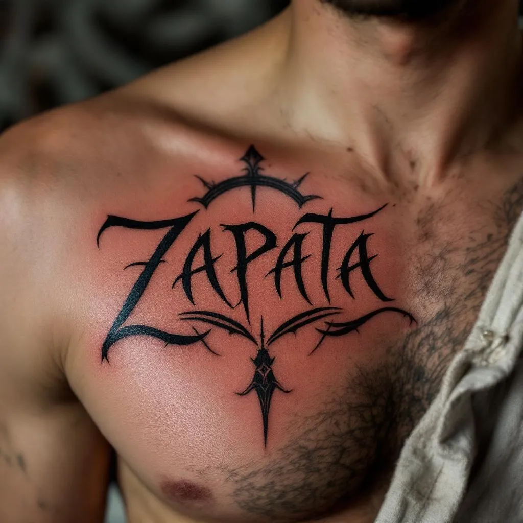 Word, Zapata, Lettering Tattoo