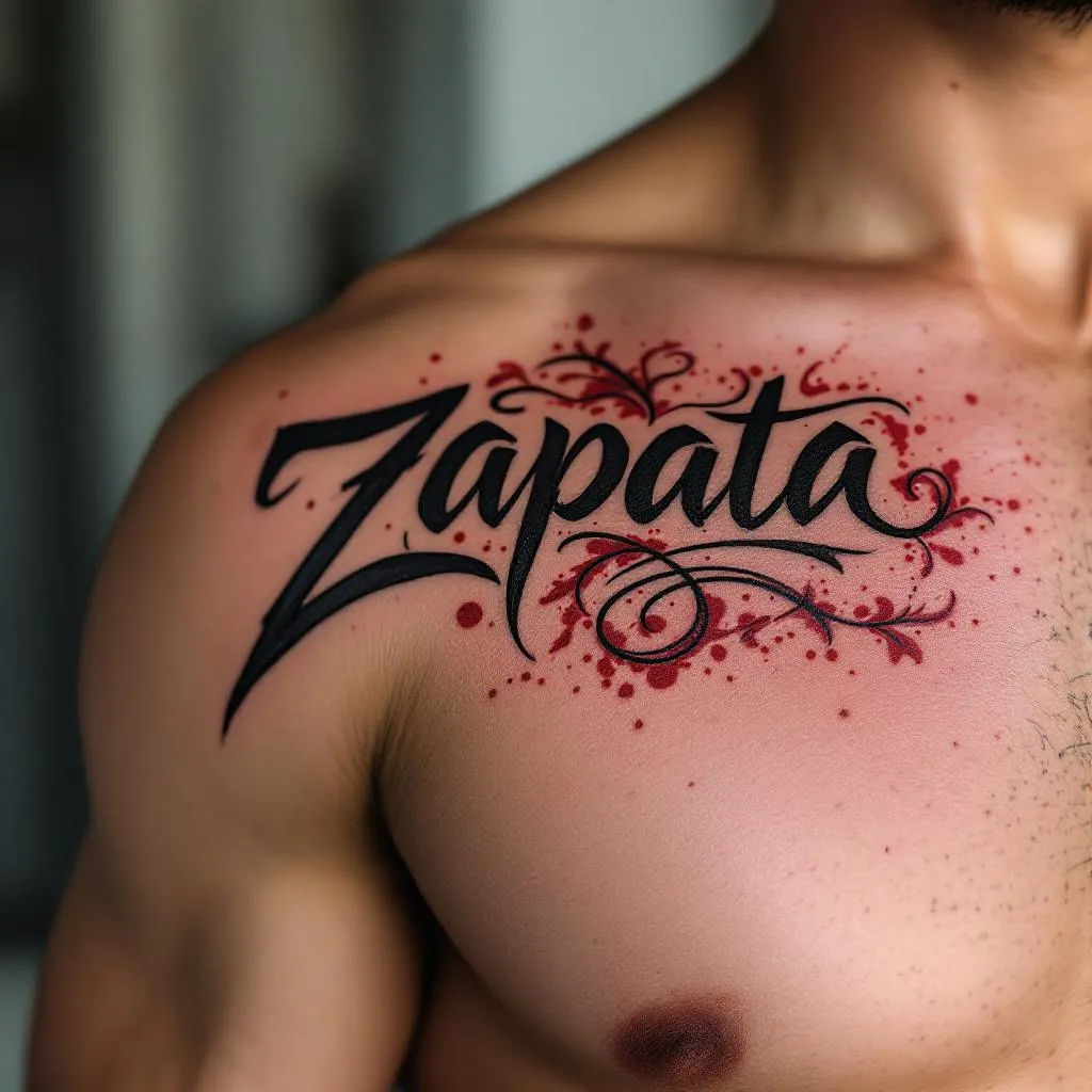 Hombre, Pecho, Zapata Tattoo
