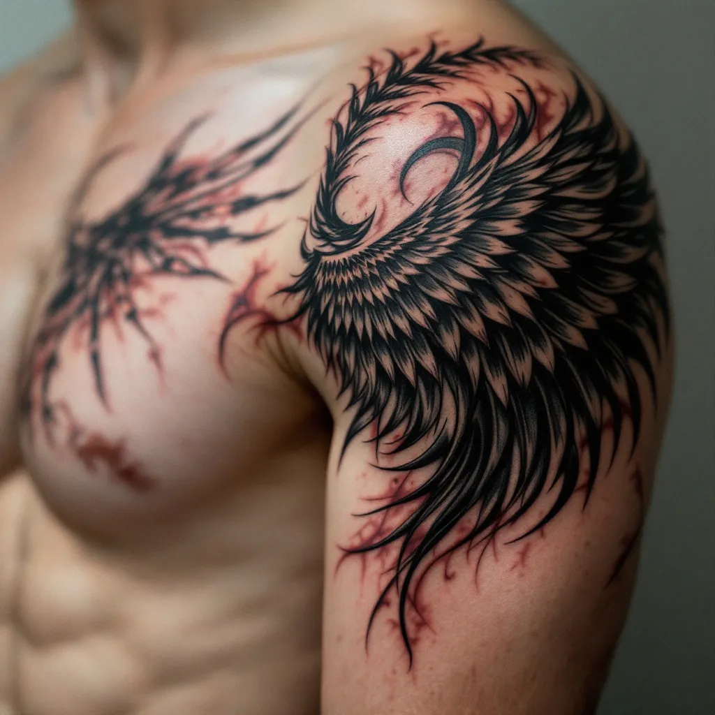 add something on the remaining tattoo attached
you left the wing out
